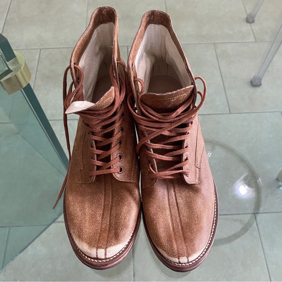 The GREAT. Womens The boxcar boots - brown - sz 7 - distressed - lace ups - Picture 5 of 15